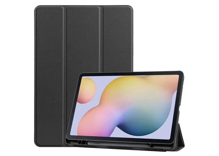 Samsung Galaxy Tab S7 - Tri-Fold læder cover m/holder til Touch pen - Sort