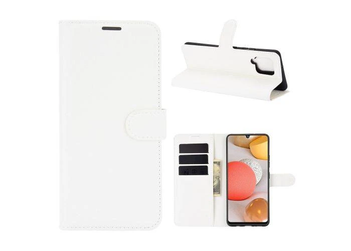 Samsung Galaxy A42 5G - Læder cover / pung - Hvid