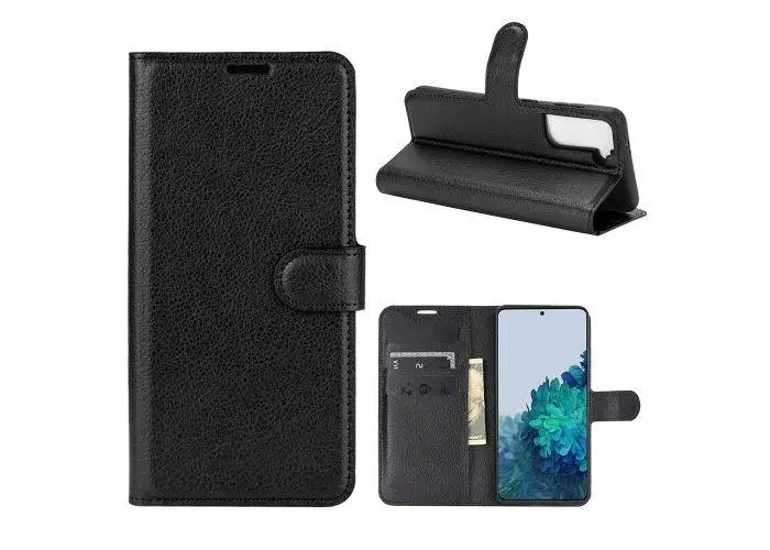 Samsung Galaxy S21 5G - Læder cover / pung - Sort