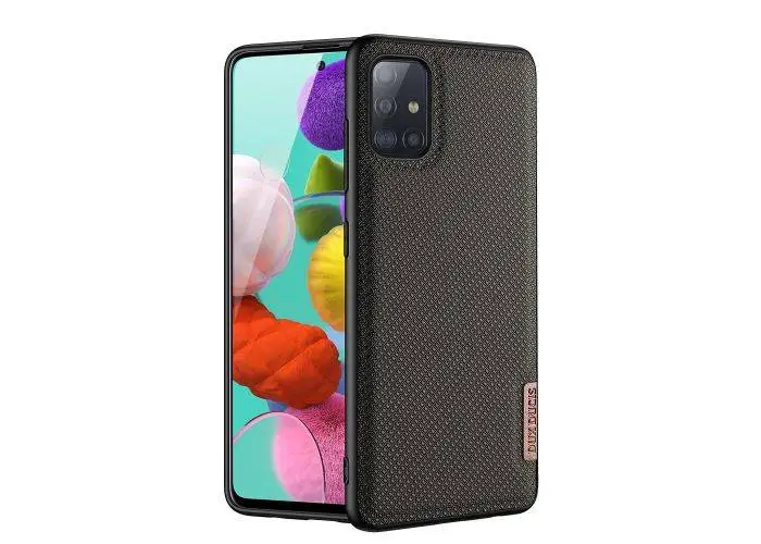 Samsung Galaxy A51 - DUX DUCIS Fino Hybrid cover - Tekstil Design - Grøn