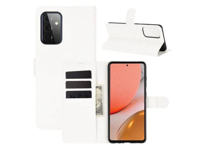 Samsung Galaxy A72 - Læder cover / pung - Hvid