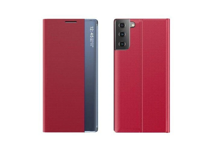 Samsung Galaxy S21 5G - Læder View Window cover - Rød