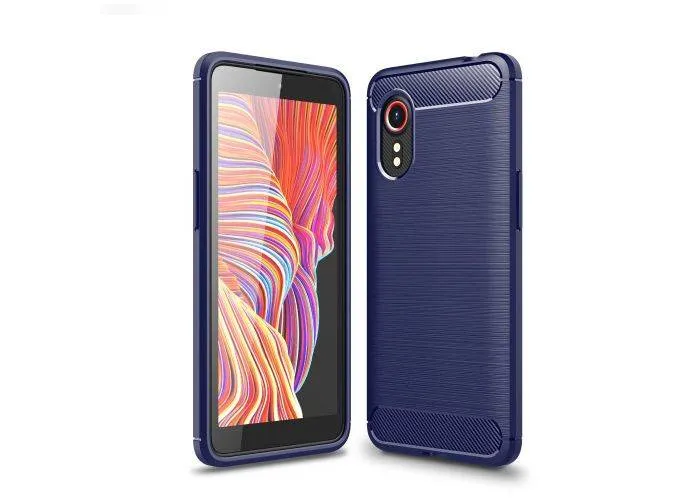 Samsung Galaxy Xcover 5 - Gummi cover - Børstet Design - Blå