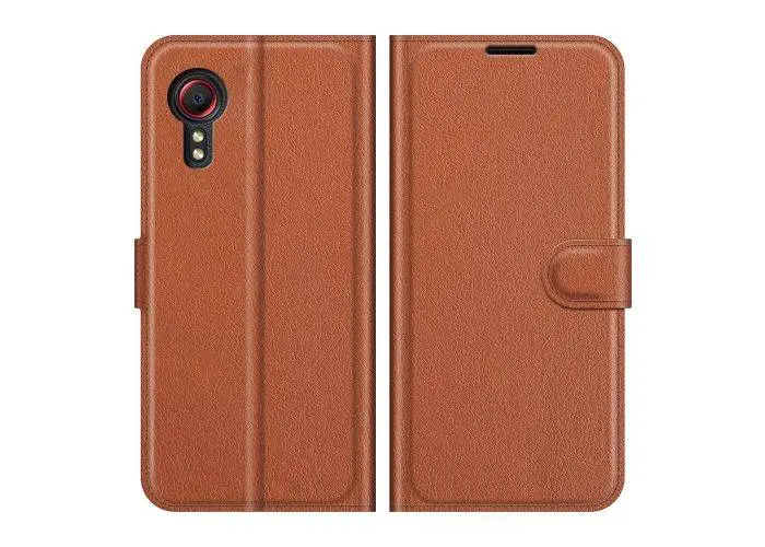 Samsung Galaxy Xcover 5 - Læder cover / pung - Brun