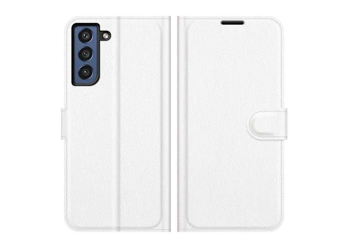 Samsung Galaxy S21 FE 5G - Læder cover / pung - Hvid