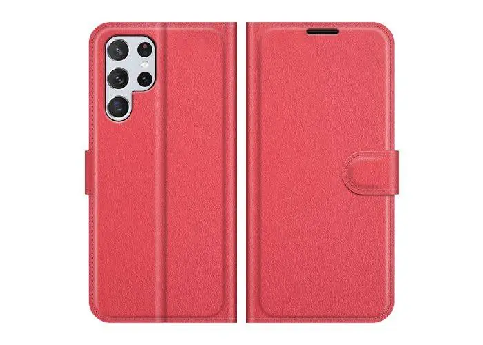 Samsung Galaxy S22 Ultra 5G - Læder cover / pung - Rød