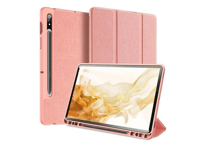 Samsung Tab S8 - DUX DUCIS Domo Series Tri-Fold Smart cover - Pink