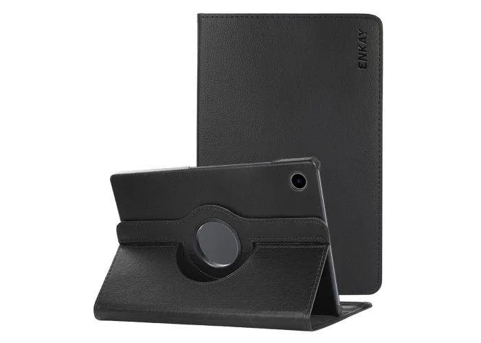 Samsung Galaxy Tab A8 10.5 (2021) - ENKAY læder cover 360 grader roterbar - Sort