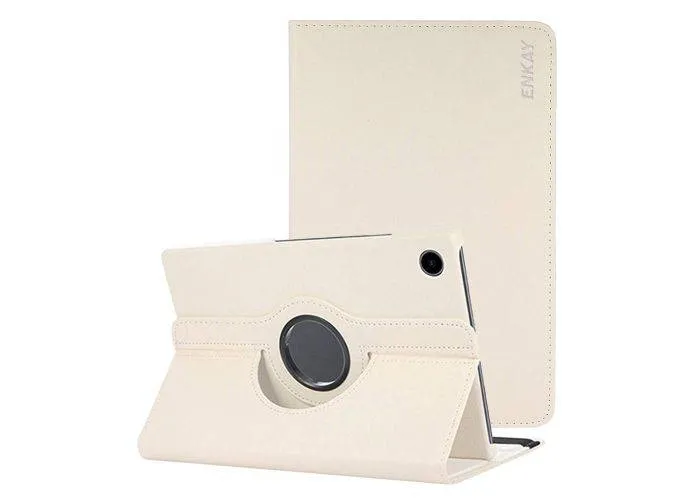 Samsung Galaxy Tab A8 10.5 (2021) - ENKAY læder cover 360 grader roterbar - Beige