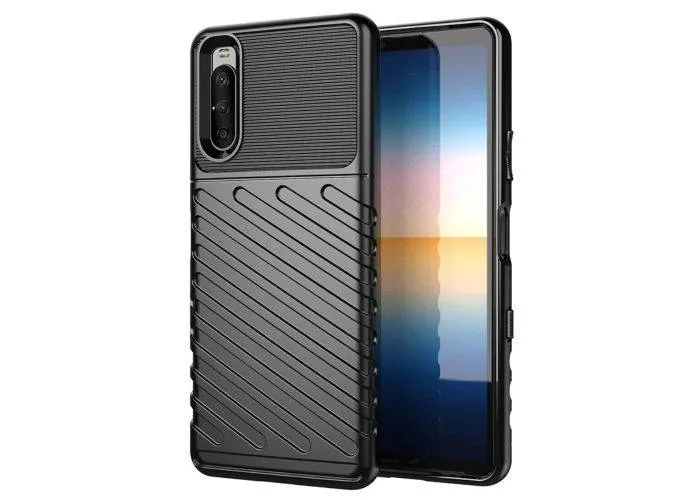 Sony Xperia 10 III - Thunder Series gummi cover - Sort