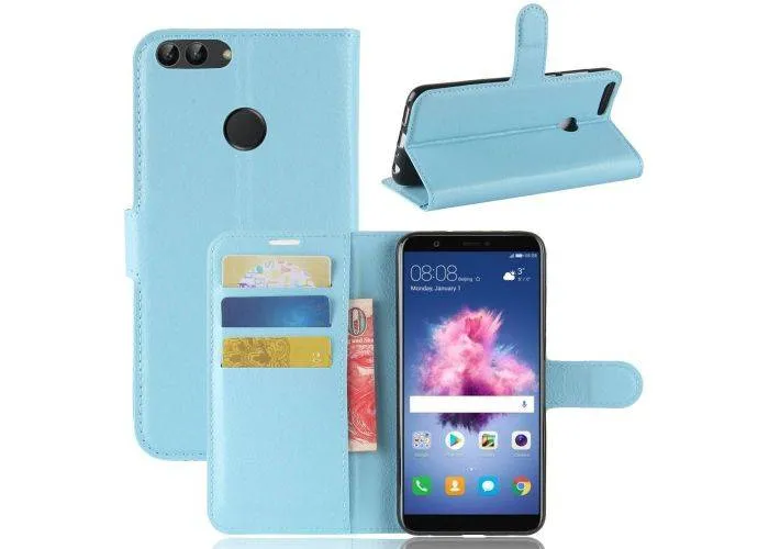 Huawei P Smart - Læder cover / pung - Blå