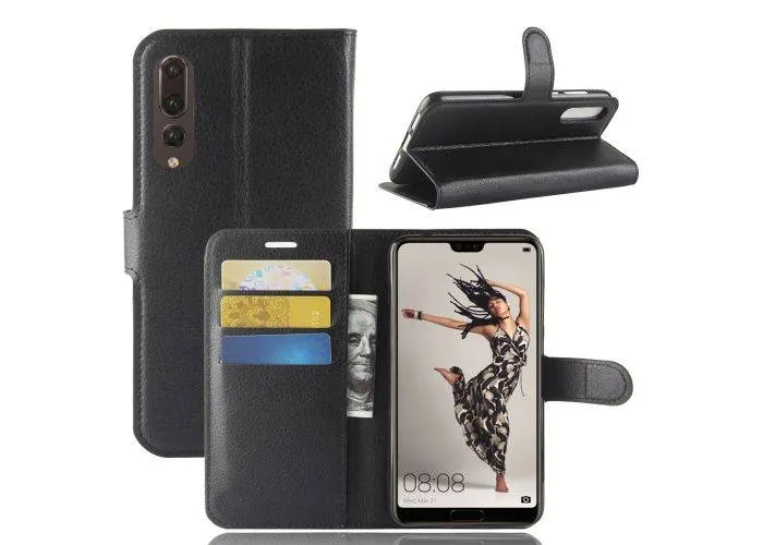 Huawei P20 Pro - Læder cover / pung - Sort