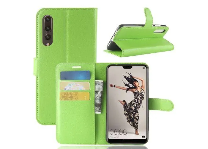 Huawei P20 Pro - Læder cover / pung - Grøn