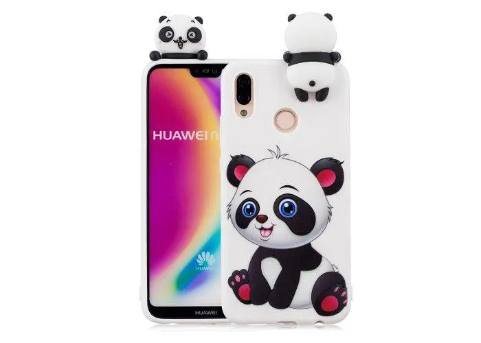 Huawei P20 Lite - Gummi cover med 3D figur - Bedårende panda
