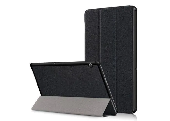 Huawei MediaPad T5 10 - Læder cover med Tri-Fold - Sort