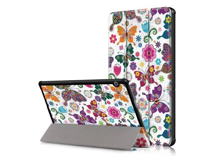 Huawei MediaPad T5 10 - Møntret cover/taske - Blomster og sommerfugl
