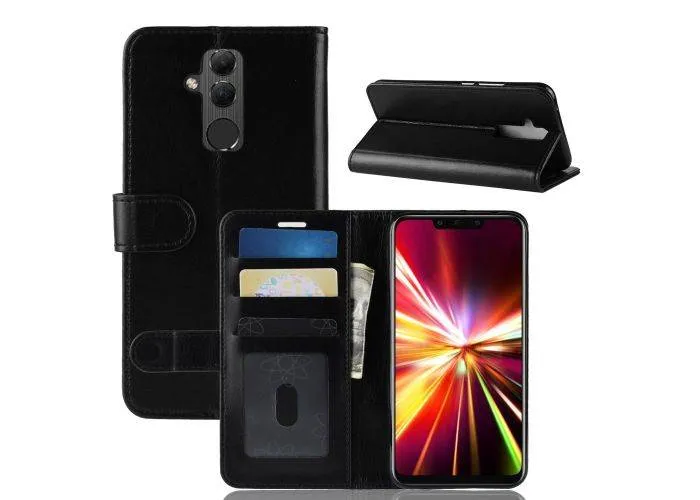 Huawei Mate 20 Lite - Læder cover/pung - Sort