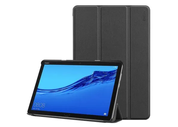 Huawei MediaPad M5 Lite 10 - ENKAY smart læder cover - Sort