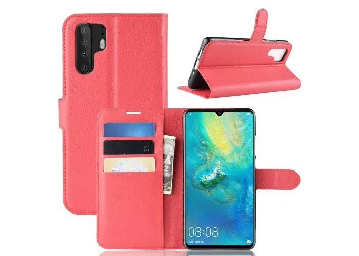 Huawei P30 Pro - Læder cover/taske - Rød