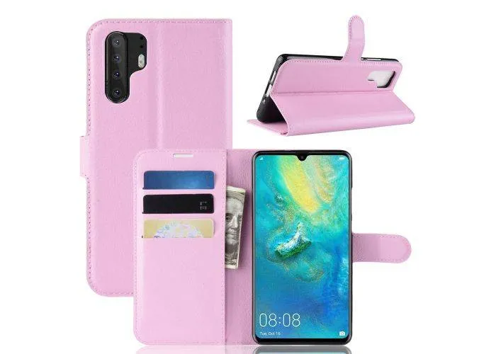 Huawei P30 Pro - Læder cover/taske - Pink