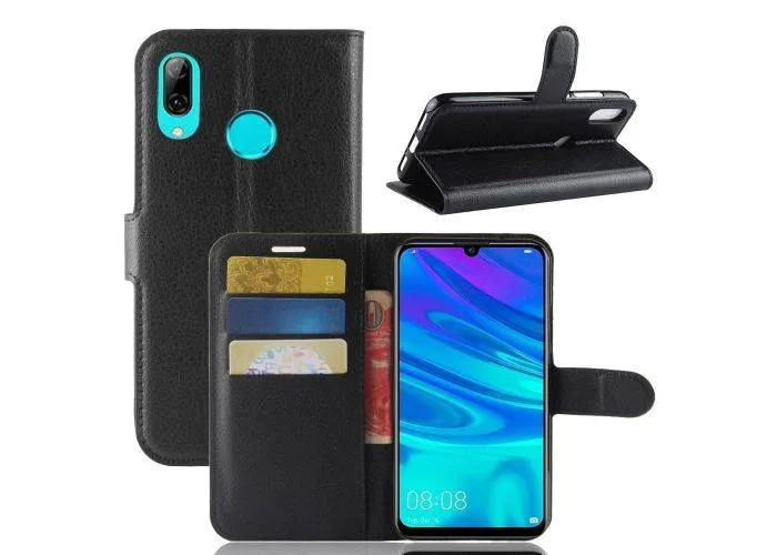 Huawei P30 Lite - Læder cover / pung - Sort