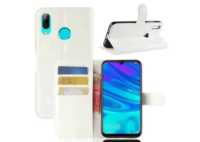 Huawei P30 Lite - Læder cover / pung - Hvid