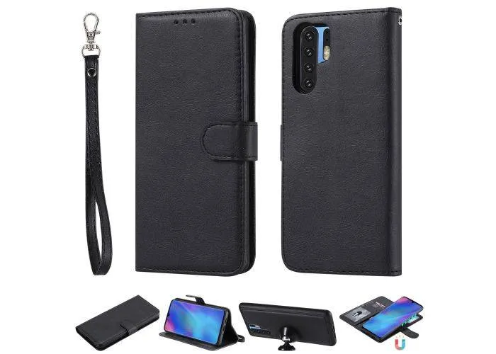 Huawei P30 Pro - Læder cover / pung 2-i-1 design - Aftagelig - Sort