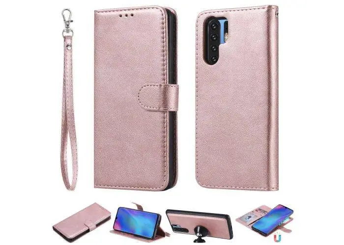 Huawei P30 Pro - Læder cover / pung 2-i-1 design - Aftagelig - Rosa guld