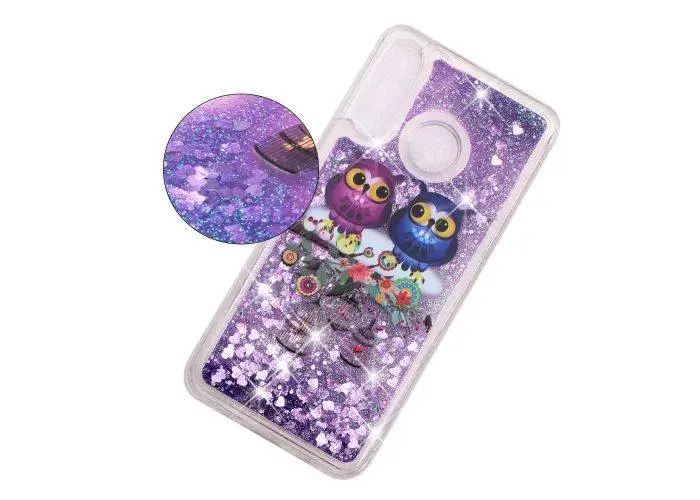 Huawei P30 Lite / P30 Lite New Edition - Design Glitter gummi cover - Søde ugler