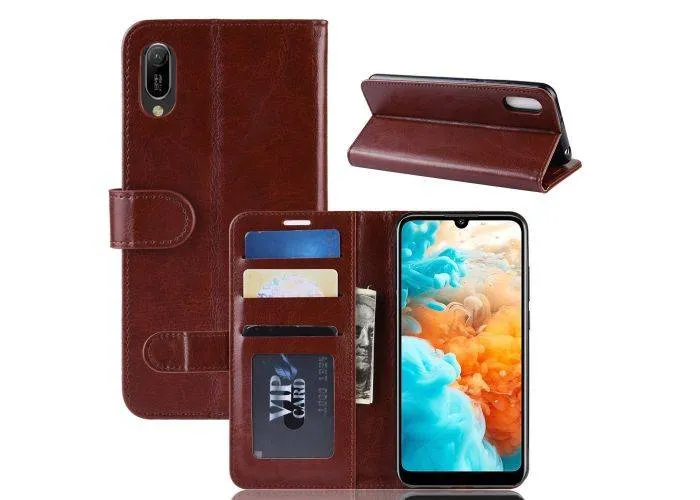 Huawei Y6 (2019) / Y6s (2019) - Læder cover / pung - Brun