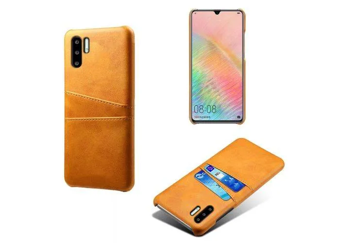 Huawei P30 Pro - Læder Hardcover m/kortslots - Orange