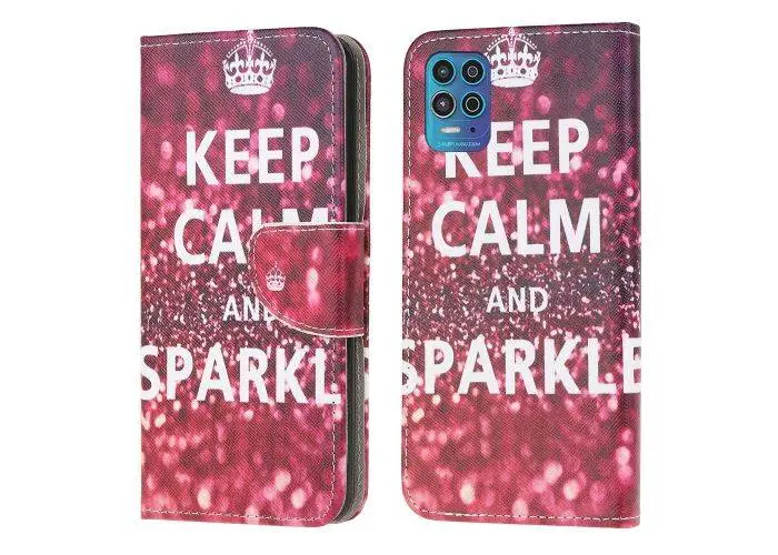 Motorola G100 - Læder cover/ pung - Printet Design - Slogan