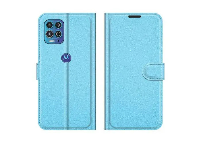 Motorola G100/Edge S - Læder cover / pung - Blå