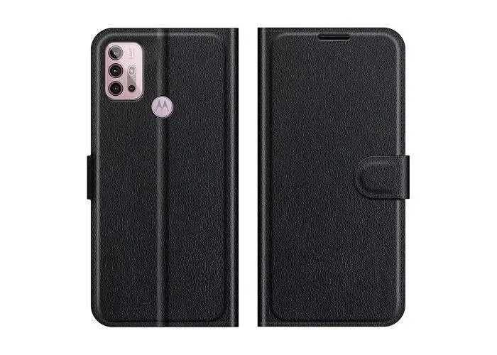Motorola G30/G20/G10 - Læder cover / pung - Sort