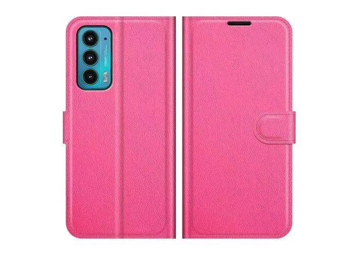 Motorola Edge 20 - Læder cover / pung - Rosa