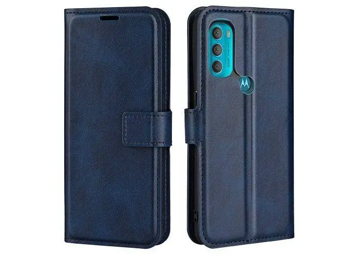 Motorola Moto G71 5G - Læder cover / pung - Blå