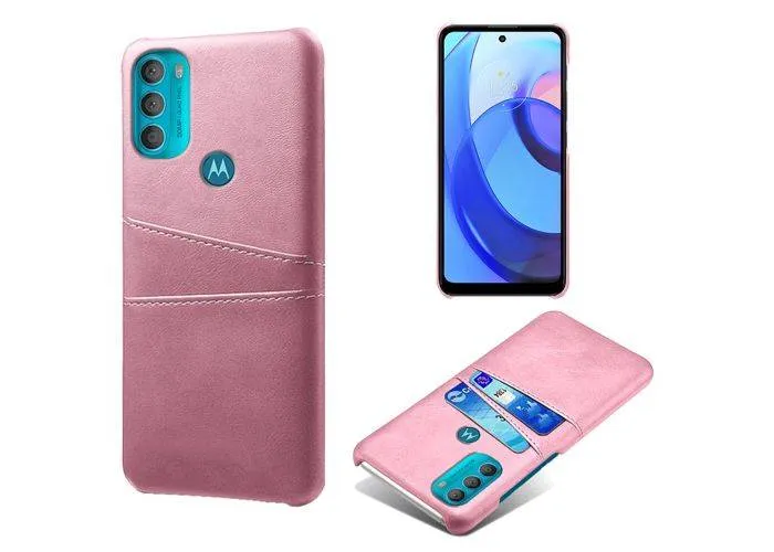 Motorola G71 5G - KSQ læder Hardcover med kortholdere - Rosa guld