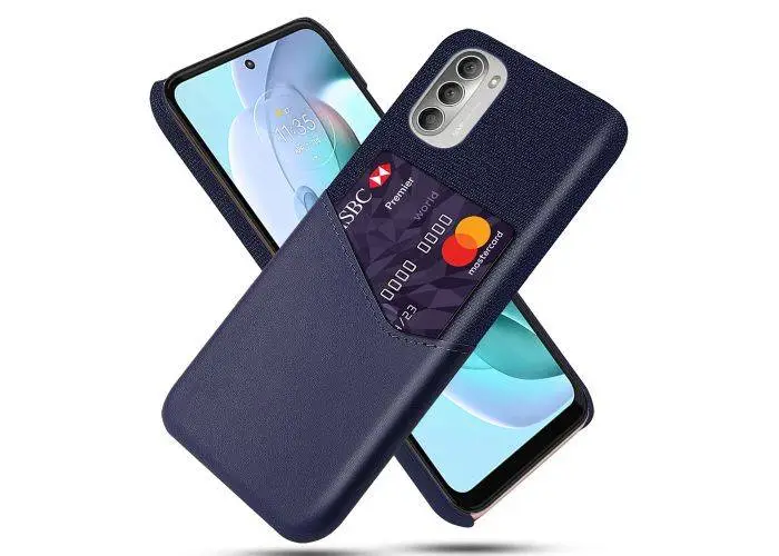 Motorola G51 5G - Læder Hardcover med kortholder - Blå