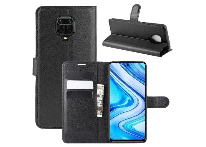 Xiaomi Redmi Note 9 Pro/Note 9s/Note 9 pro Max - Læder cover / pung - Sort