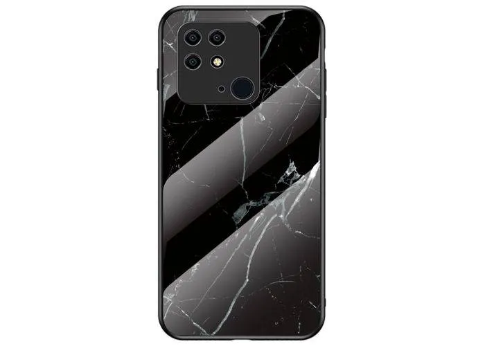 Xiaomi Redmi 10C - Hybrid cover med bagside af hærdet glas - Sort