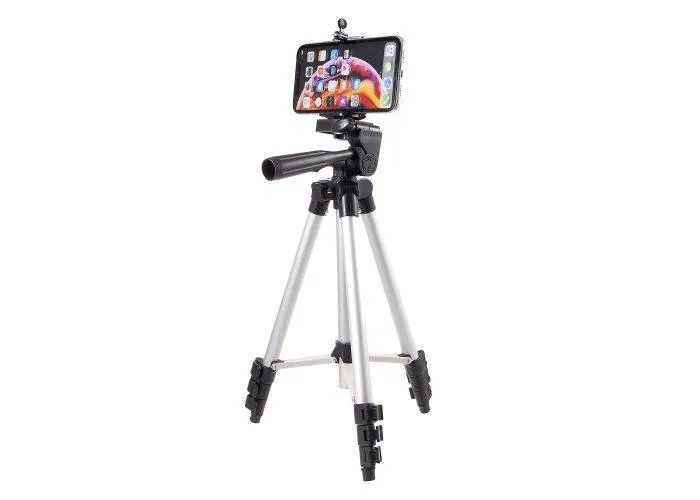Tripod til iPhone / Smartphone - m/udtræk og justerbar - Aluminium