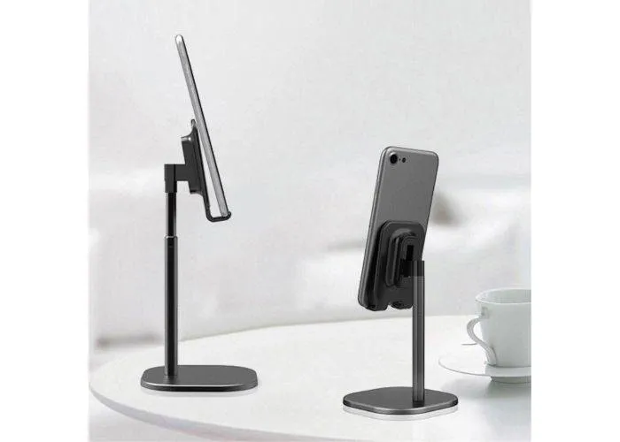 iPhone / smartphone holder i aluminium - Justerbar vinkel - Perfekt til serier/film/sociale medier - Sort