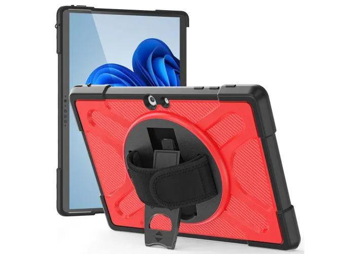 Microsoft Surface Go/Go 2/Go 3 - Heavy Duty Hybrid cover med Kickstand - Rød