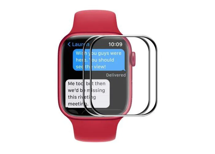 Apple Watch 7 / 41mm - ENKAY curved ultraklar hærdet skærmbeskyttelse med  komplet dækning - 2 stk.