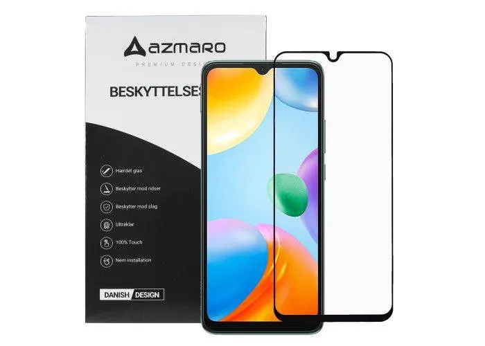 Xiaomi Redmi 10C - Azmaro Premium hærdet beskyttelsesglas - Komplet dækning