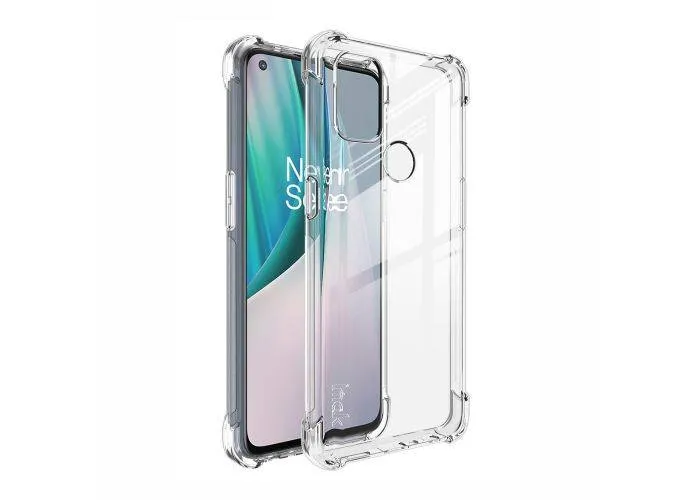 OnePlus Nord N10 5G - IMAK gummi cover inkl- skærmbeskytter - Transparent