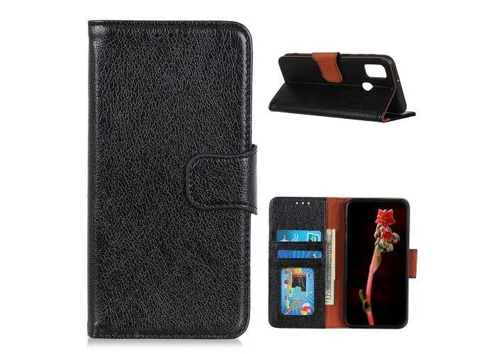 OnePlus Nord N100 5G - Ægte læder cover / pung - Sort