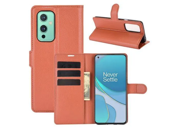 OnePlus 9 - Læder cover / pung - Brun