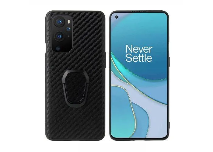 OnePlus 9 Pro - Gummi cover med Kickstand & Magnetplade - Børstet design