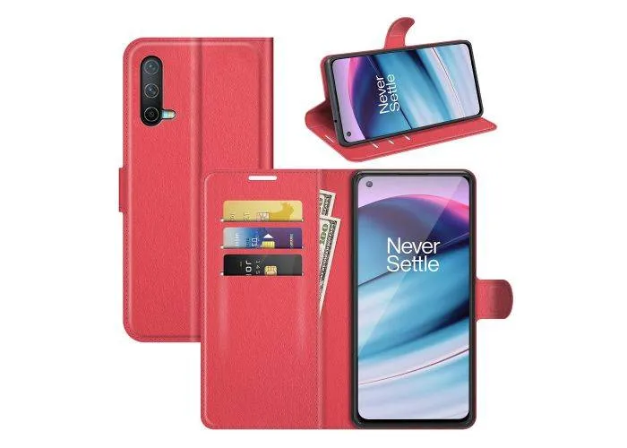 OnePlus Nord CE 5G - Læder cover / pung - Rød